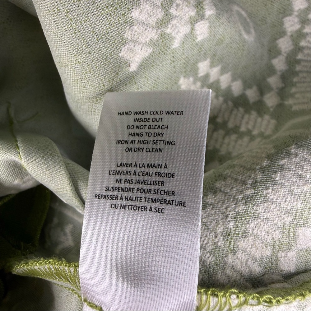 NWT Medium Linen Calypso St. Barth Green Embroidered Crop Tank Resortwear Summer - Picture 7 of 8